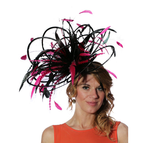 black hot pink diamond cut coque hackle large amy hero