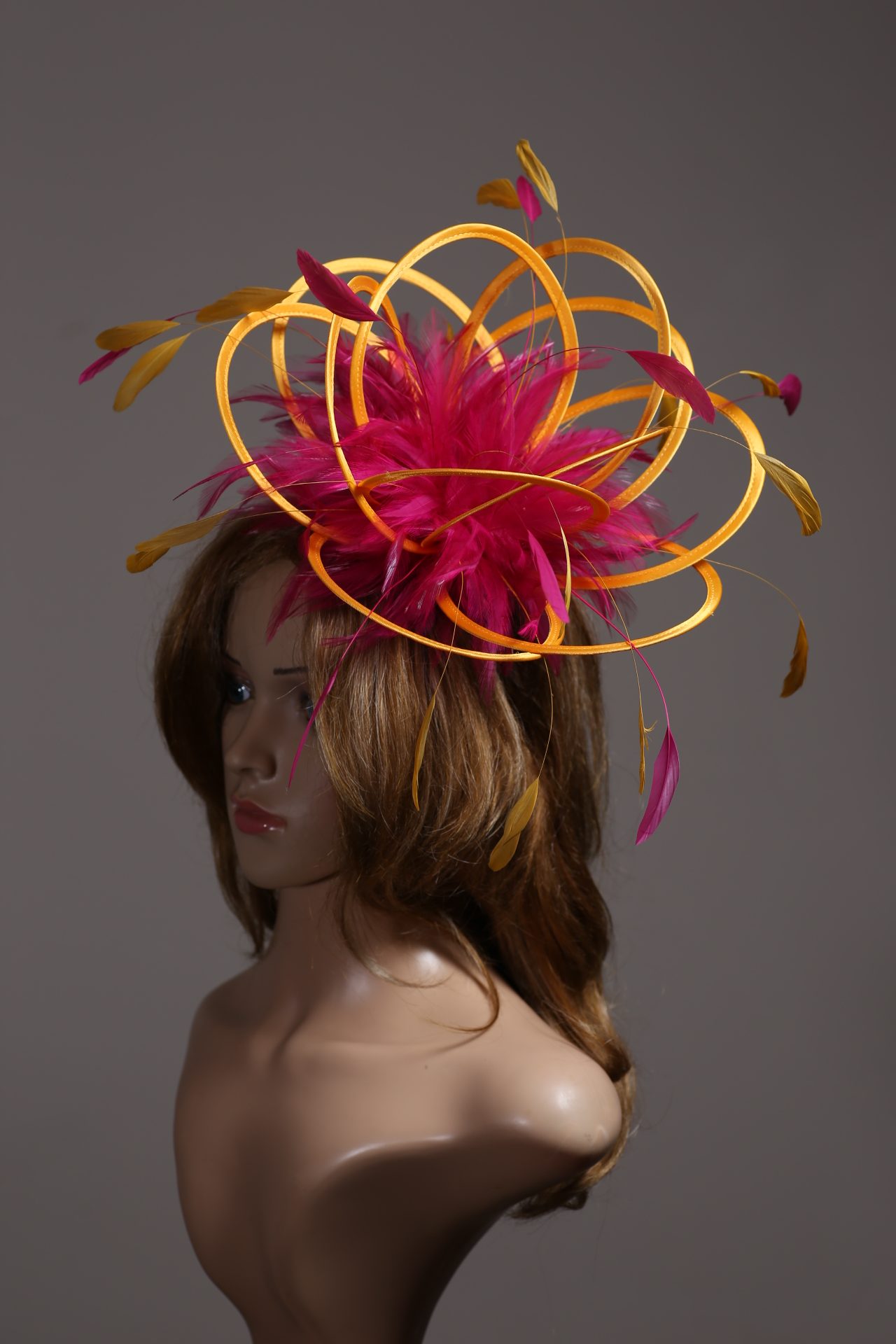 Mustard yellow with hot pink med with hackle (19)