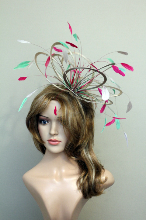 taupe hot pink emerald green medium no hackle (10)