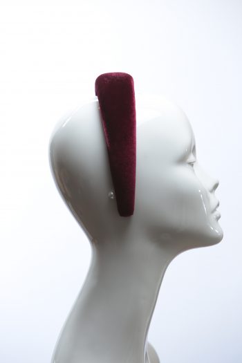 Burgundy Wine Padded Velvet Headband Wedding Fascinator hat