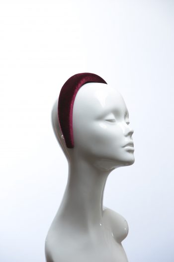 Burgundy Wine Padded Velvet Headband Wedding Fascinator hat