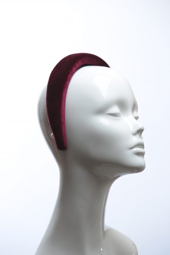 Burgundy Wine Padded Velvet Headband Wedding Fascinator hat