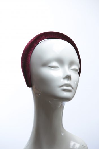 Burgundy Wine Padded Velvet Headband Wedding Fascinator hat