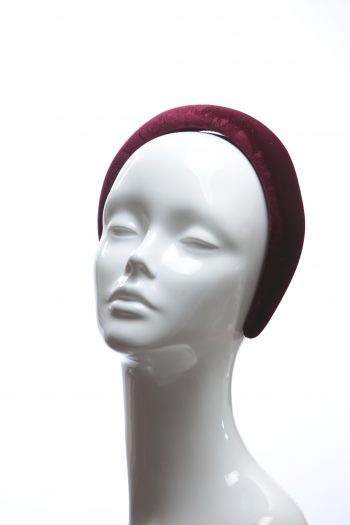 Burgundy Wine Padded Velvet Headband Wedding Fascinator hat