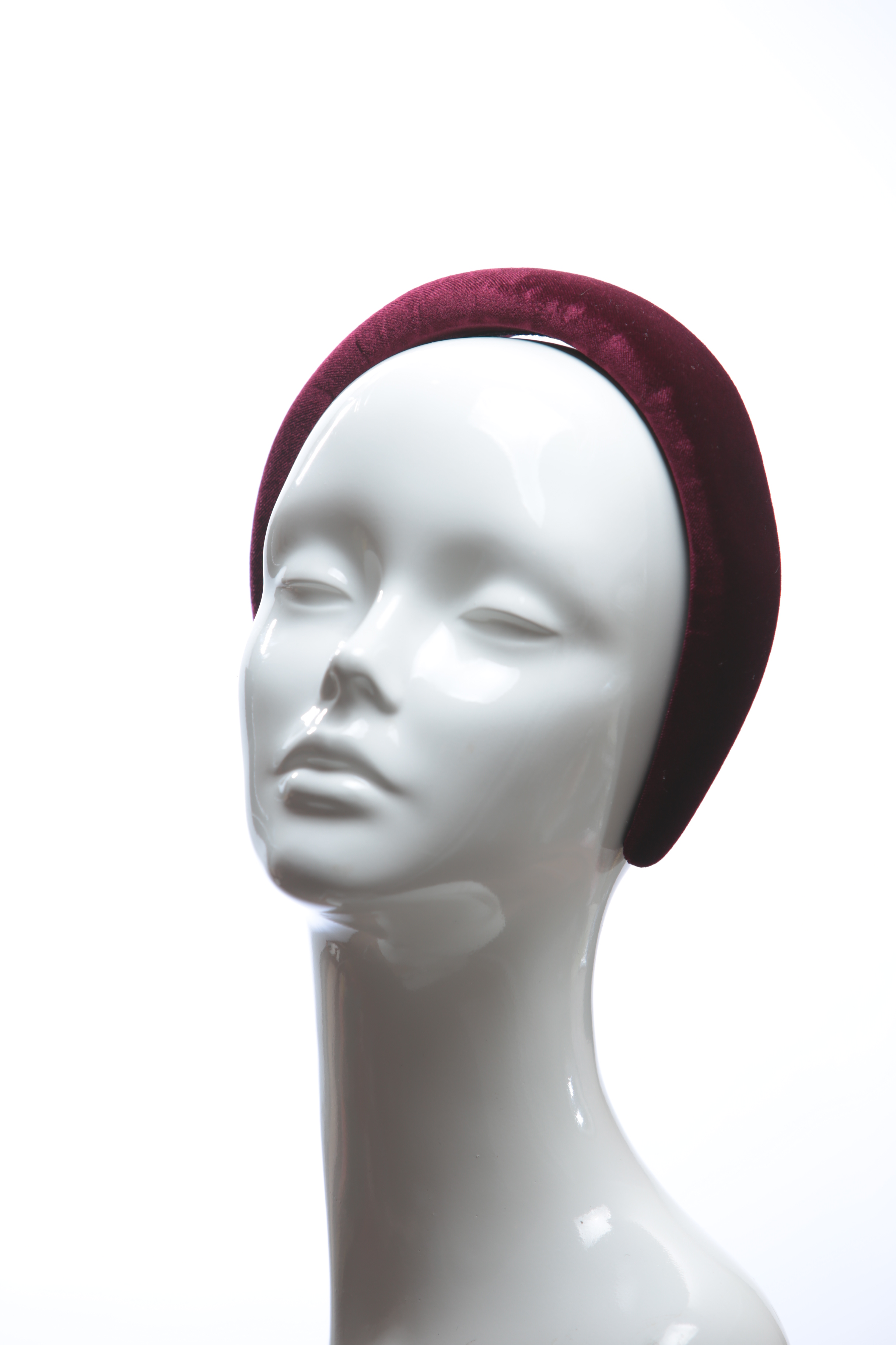 burgundy wine padded velvet headband (23) Burgundy Wine Padded Velvet Headband Wedding Fascinator hat