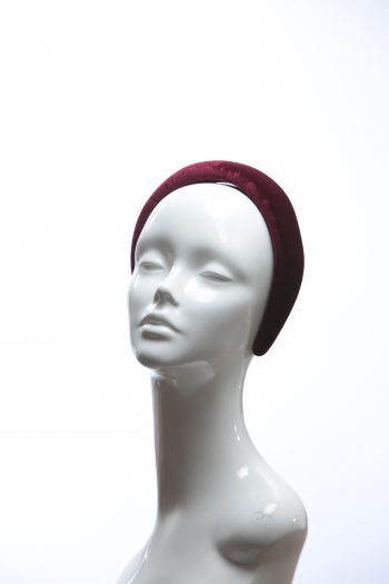 Burgundy Wine Padded Velvet Headband Wedding Fascinator hat