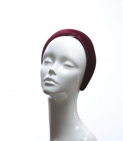 Burgundy Wine Padded Velvet Headband Wedding Fascinator hat