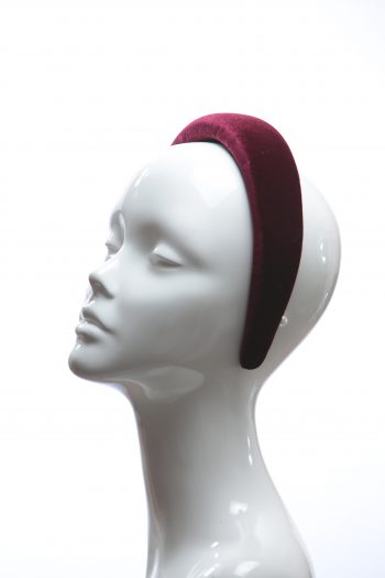 Burgundy Wine Padded Velvet Headband Wedding Fascinator hat