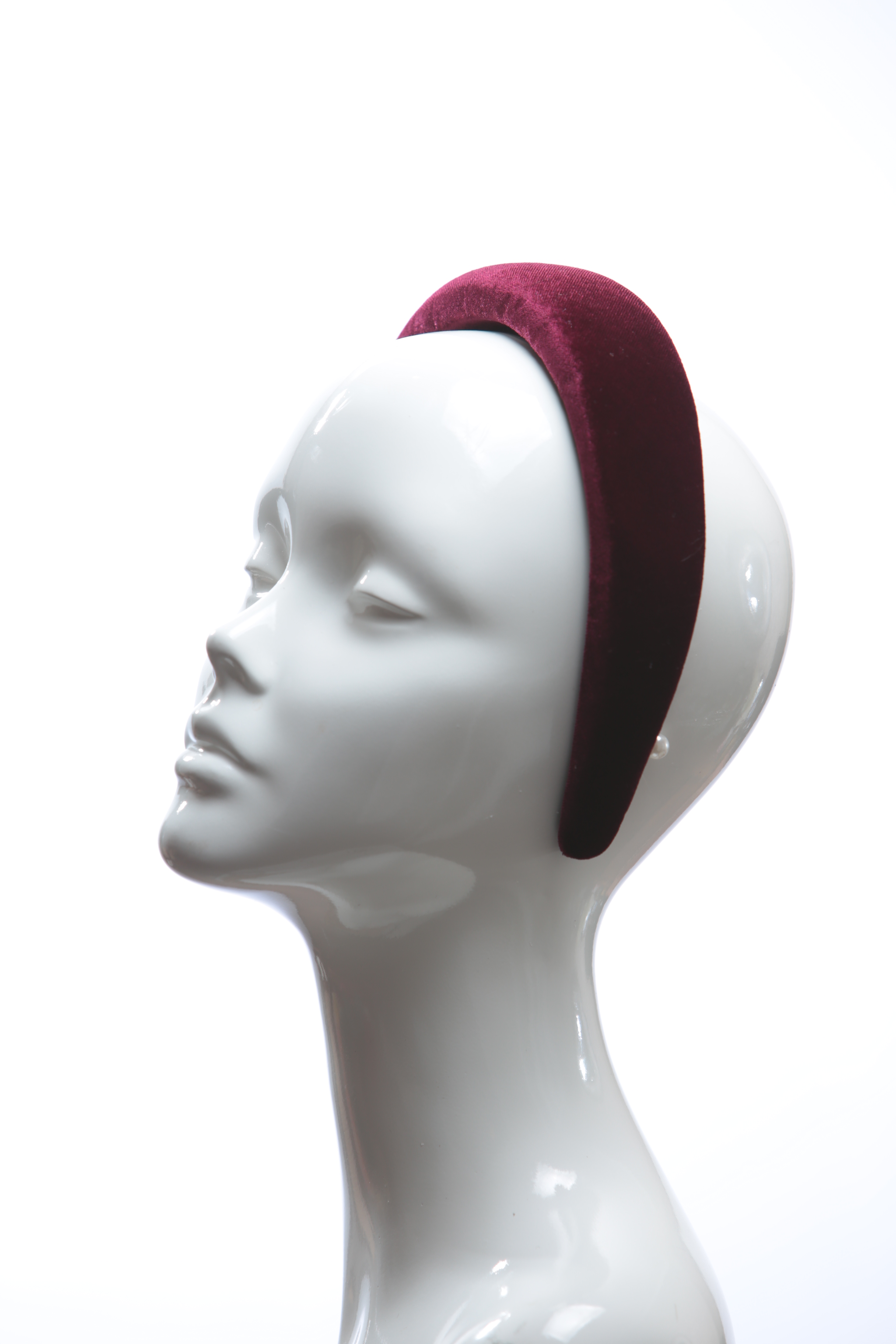 burgundy wine padded velvet headband (26) Burgundy Wine Padded Velvet Headband Wedding Fascinator hat