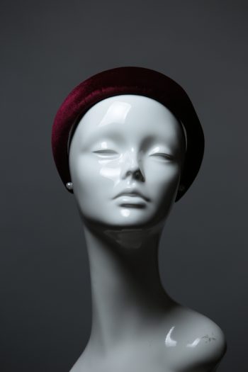 Burgundy Wine Padded Velvet Headband Wedding Fascinator hat