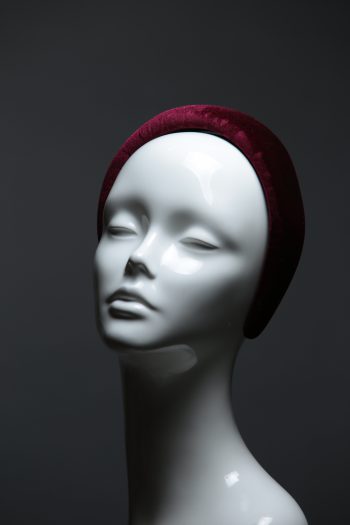 Burgundy Wine Padded Velvet Headband Wedding Fascinator hat