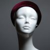 Burgundy Wine Padded Velvet Headband Wedding Fascinator hat