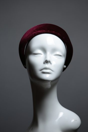 Burgundy Wine Padded Velvet Headband Wedding Fascinator hat