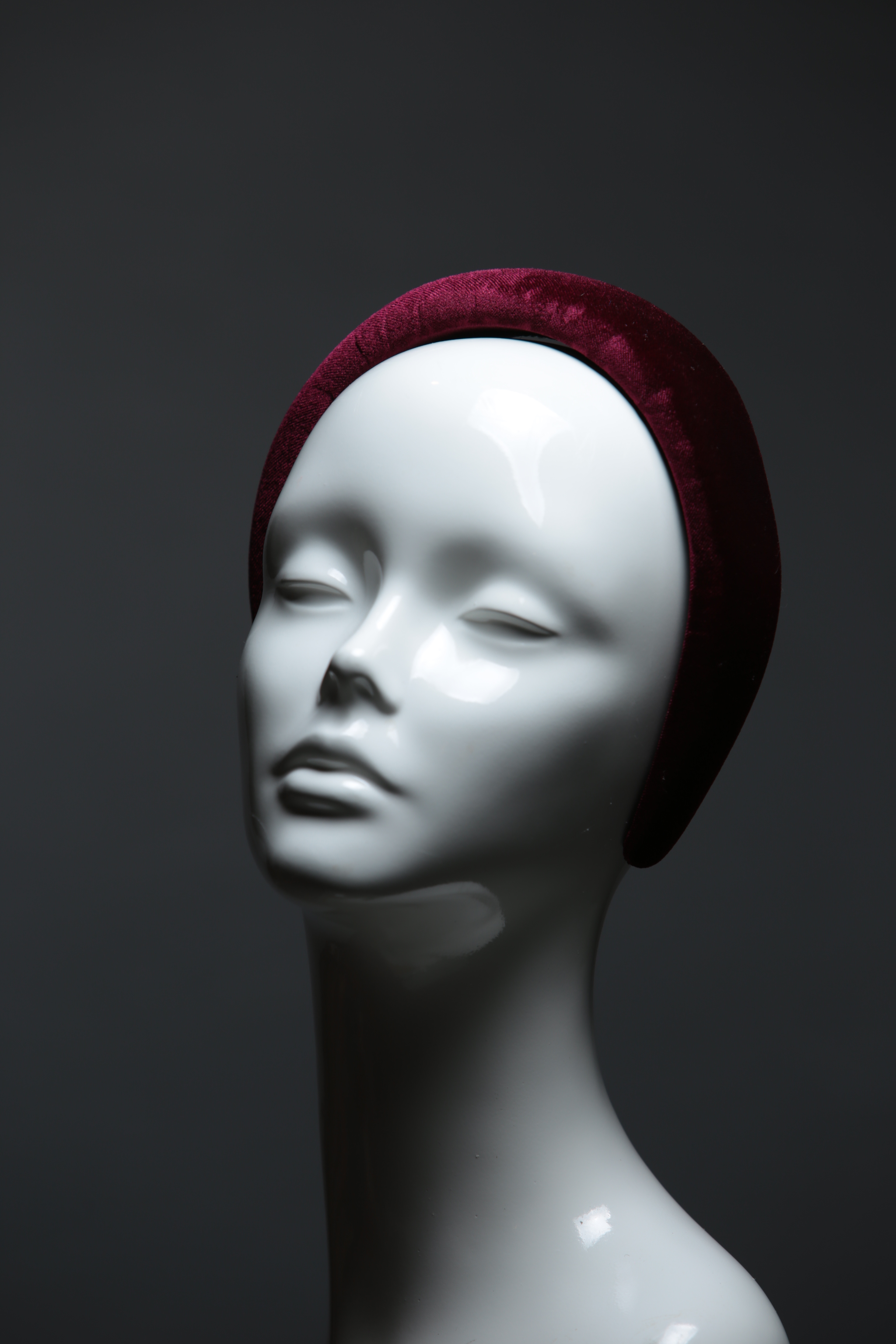 burgundy wine padded velvet headband Burgundy Wine Padded Velvet Headband Wedding Fascinator hat