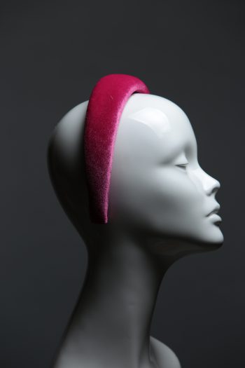 Hot Pink Padded Velvet Headband Wedding Fascinator hat