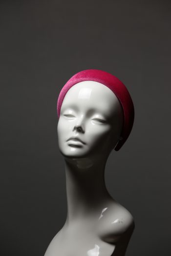 Hot Pink Padded Velvet Headband Wedding Fascinator hat