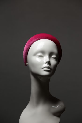 Hot Pink Padded Velvet Headband Wedding Fascinator hat