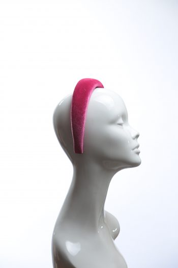 Hot Pink Padded Velvet Headband Wedding Fascinator hat