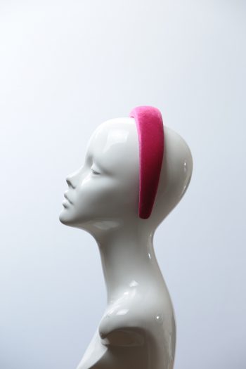 Hot Pink Padded Velvet Headband Wedding Fascinator hat