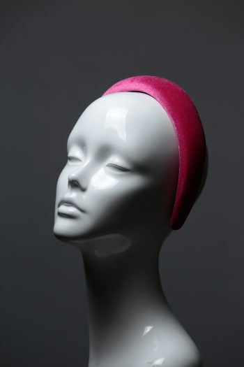 Hot Pink Padded Velvet Headband Wedding Fascinator hat