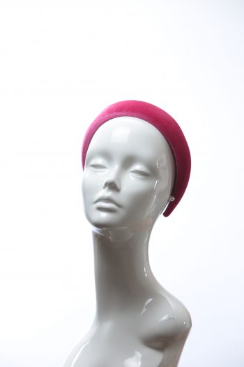 Hot Pink Padded Velvet Headband Wedding Fascinator hat