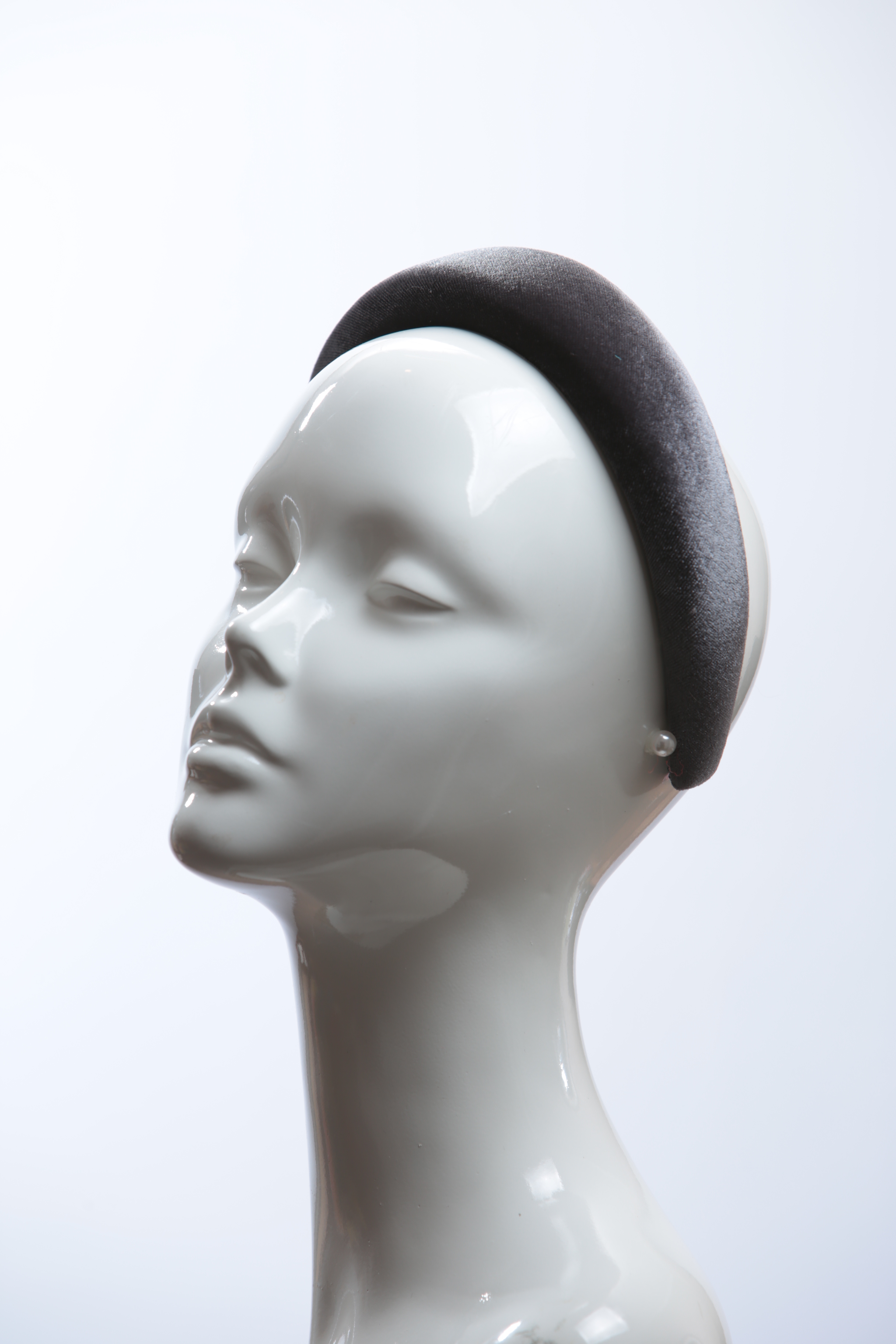 Pewter Grey Velvet Headband Wedding Fascinator hat