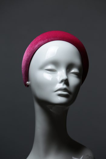 Hot Pink Padded Velvet Headband Wedding Fascinator hat