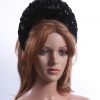 Black Sequin Double sided Halo Crown headband Headpiece Fascinator Hat