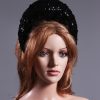 Black Sequin Double sided Halo Crown headband Headpiece Fascinator Hat