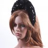 Black Sequin Double sided Halo Crown headband Headpiece Fascinator Hat