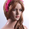 Hot Pink organza flower diamante trim headband fascinator hat suitable for a ladies day out or day at the races or wedding