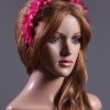 Hot Pink organza flower diamante trim headband fascinator hat suitable for a ladies day out or day at the races or wedding