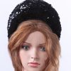 Black Sequin Double sided Halo Crown headband Headpiece Fascinator Hat