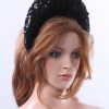 Black Sequin Double sided Halo Crown headband Headpiece Fascinator Hat