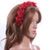 Red organza flower headband suitable for a ladies day at the races, bridal or a wedding