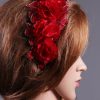 Vintage Red lace 3D flower headband Headpiece Fascinator Hat suitable for a wedding, bridal or ladies day at the races