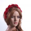 Vintage Red lace 3D flower headband Headpiece Fascinator Hat suitable for a wedding, bridal or ladies day at the races