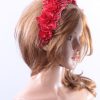 Vintage Red lace 3D flower headband Headpiece Fascinator Hat suitable for a wedding, bridal or ladies day at the races