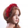 Vintage Red lace 3D flower headband Headpiece Fascinator Hat suitable for a wedding, bridal or ladies day at the races