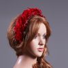 Vintage Red lace 3D flower headband Headpiece Fascinator Hat suitable for a wedding, bridal or ladies day at the races