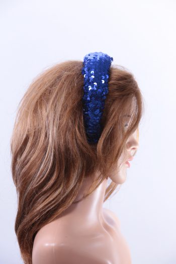 Royal Blue Sequin Padded headband Headpiece Fascinator Hat suitable for a wedding, party, or a ladies day at the races