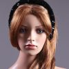 Black Sequin Padded headband Headpiece Fascinator Hat suitable for a wedding, party, or a ladies day at the races