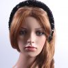 Black Sequin Padded headband Headpiece Fascinator Hat suitable for a wedding, party, or a ladies day at the races