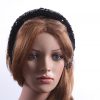 Black Sequin Padded headband Headpiece Fascinator Hat suitable for a wedding, party, or a ladies day at the races