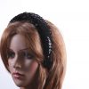 Black Sequin Padded headband Headpiece Fascinator Hat suitable for a wedding, party, or a ladies day at the races