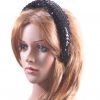 Black Sequin Padded headband Headpiece Fascinator Hat suitable for a wedding, party, or a ladies day at the races