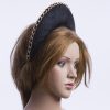 black sinamay halo crown for a wedding or the races