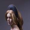 black sinamay halo crown for a wedding or the races