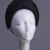 black sinamay halo crown for a wedding or the races