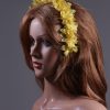 Yellow organza flower headband suitable for a ladies day at the races, bridal or a wedding